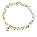 Two Tone Heart Charm Bracelet in 10K Yellow Gold