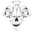 SKULL 18 Horn Skeleton Head AIRBRUSH STENCIL-Template