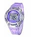 SYNOKE Children's Wrist Sports Watches Students Watches with Digital PU Band Waterproof Alarm Chronograph Long lasting battery Calendar Noctilucen for Girl (Purple)