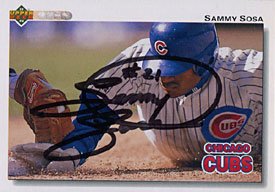 Sammy Sosa Autographed / Signed Chicago Cubs Baseball Card