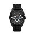 Inspect Fossil Men's FS4487 Black Silicone Bracelet Black Analog Dial Chronograph Watch  -  Fossil