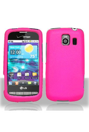 LG VS660 Vortex Rubberized Shield Hard Case - Hot Pink