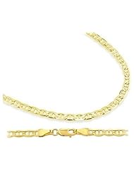 14k Solid Yellow Gold Mariner Bracelet Link 3.5mm 7 inches