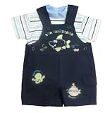 from Rock a Bye Baby Baby Boy 2 Piece Dungaree Set 3-6Mths