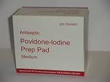 Povidone Iodine Prep Pads, Medium, 200/box