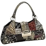 Gigi Chantal Large Jacquard Patchwork Purse With Lined Interior Compartment Zippered Back Pocket