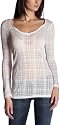 Self Esteem Junior's Long Sleeve Plaid Burnout V-Neck