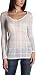 Self Esteem Junior's Long Sleeve Plaid Burnout V-Neck