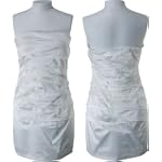 GRASS Satin Pleated Sheath Dress w/ convertible straps