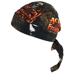 New "Aces and Eights" Sewn - Molded Bandana Bandanna, Biker Skull HAT Cap, Head Scarf