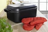 Karcher 121749 Aluguss-Bräter 2in1 - Schwarz inkl. Backhandschuhe