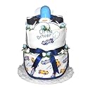 Race Cars 2 Tier New Baby Boy Diaper Cake - Great Shower Gift Idea or Table Centerpiece