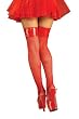 Red Fishnet Thigh High Hose - Adult Std.