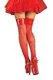 Red Fishnet Thigh High Hose - Adult Std.