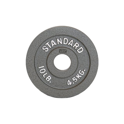 CAP Barbell Olympic 2Inch Weight Plate, GRAY 10 LBS( 4.5 KGS), Single