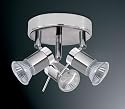ARIES Chrome Finish Halogen Bathroom Ceiling Lights / Lighting with 3 Spotlights IP44