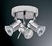 ARIES Chrome Finish Halogen Bathroom Ceiling Lights / Lighting with 3 Spotlights IP44