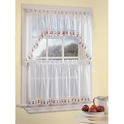 Apple Orchard Kitchen Curtain - 24'' tier (pr)