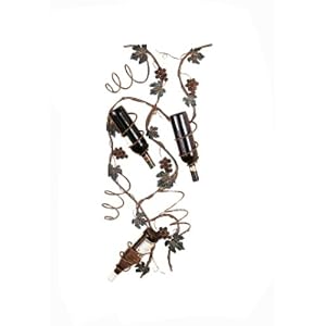 CBK Home Grapevine Handpainted Metal 6-Bottle Wall Wine Rack by