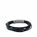 Fossil Herren-Armband Leder Textil Edelstahl Schwarz 18,2-19,7 Cm JF86182040
