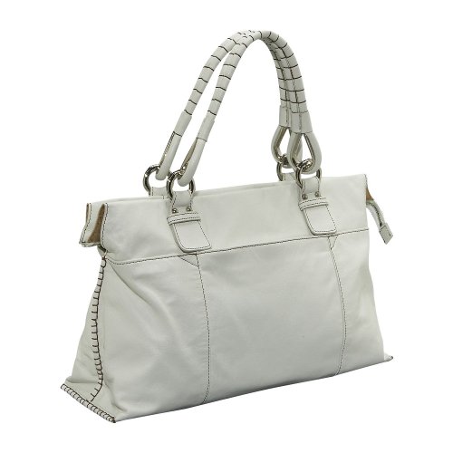 Jesselli Couture White Soft Nappa Leather East West Tote Jesselli Couture White Soft Nappa Leather East West Tote