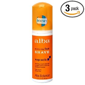 Alba Foam Shave, Mango Vanilla, 5-Ounce Bottles (Pack of 3)