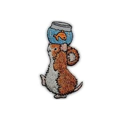 Maus 4,2 cm * 7,1 cm AUFN�HER APPLIKATION B�GELBILD M�use Hamster Fisch Fische Tier PATCH Haustier