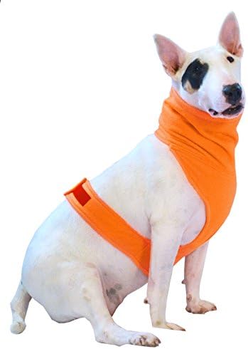 The Doggy Dickey Fleece Neck and Chest Warmer for Large Dogs, Large, Safety Orange