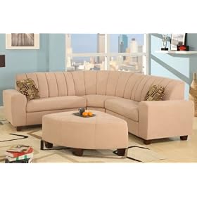 3pcs Sectional Upholstery Sofa Set - Ivory Color