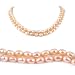 Double Strand 17-18 Inches 6-7mm Pink Oval Shape Freshwater Cultured Pearl Necklace