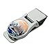 Waving Manatee Mermaid On Rocks And Waves Funny Satin Chrome Plated Metal Money Clip