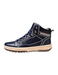Shoes: Guqtianlun Mens Spring Style Lace-up Fashion First Layer Of Leather Causual Ankle Shoes(7.5 D(M)US, Blue)