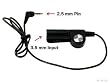 PREMIUM 2.5MM TO 3.5MM STEREO ADAPTOR CORD With ON/OFF BUTTON (2.5MM JACK INPUT TO 3.5MM FEMALE JACK) - RETAIL PACKAGING