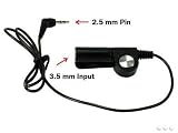 PREMIUM 2.5MM TO 3.5MM STEREO ADAPTOR CORD With ON/OFF BUTTON (2.5MM JACK INPUT TO 3.5MM FEMALE JACK) - RETAIL PACKAGING
