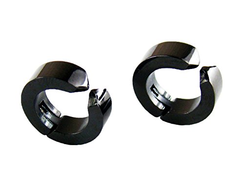 FdP1年保証付き イヤーカフ 2個セット フェイクピアス (ブラック)