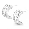 Bling Jewelry Designer Inspired Atlas Sterling Silver CZ Earrings