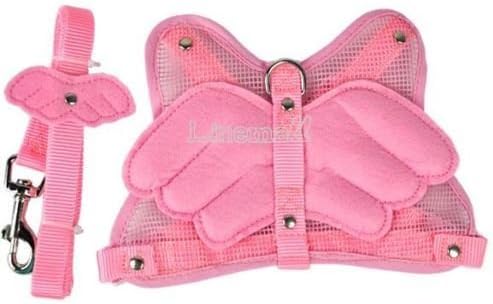 Baby Pink Angel Wing Walking Harness Leash Halloween Dog Costume Medium Large (M)