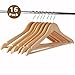 LOHAS Home® Box of 16 Multifunctional High Grade Solid Wooden Suit Hangers, Coat Hangers, Natural Finished