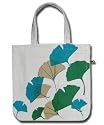 GINKGO LEAVES Cotton Tote Bag with 4 Pockets