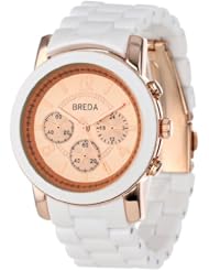 Breda Womens 2353-whiterosegold Kate Lightweight Medium Boyfriend Watch