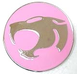  : Chrome / Pink Enamel Thundercats Logo Belt Buckle