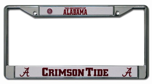 NCAA Alabama Crimson Tide Script A Chrome License Plate Frame at Amazon.com