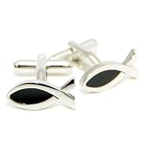 Ichthus Christian Fish Cufflinks w/ Box