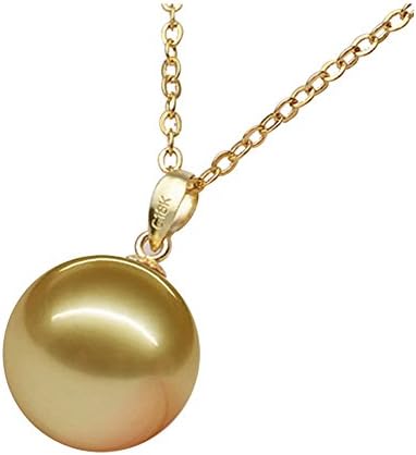 Jiayi Women's 14-15mm Top Luster South Sea Shell Loose Golden Yellow Pearl Pendant No Chain
