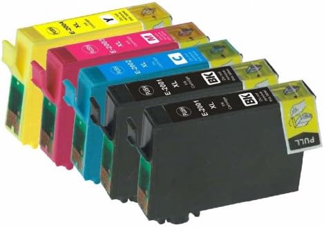 InkJt Compatible Ink Cartridges Replacement for Epson T200XL (2x Black, Cyan, Magenta, Yellow, 5-Pack)