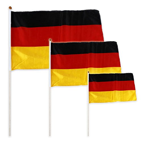 WM / EM Fanartikel Deutschland Sortiment in großer Auswahl (3er Set Stabfahne)