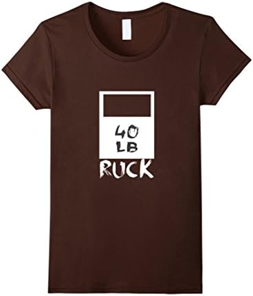 Women's Rucking Fitness Shirt 40 LB RUCK Plate Walking Running Hike Small Brown