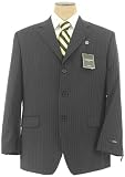 Alfani Mens AF Single Breasted 3 Button Charcoal Gray Pinstripe Wool Suit - Size 40R