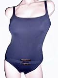 Anne Cole Belted Tank Maillot Black Swimsuit