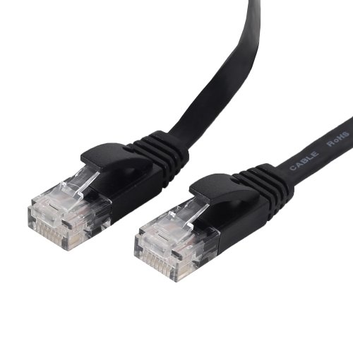 Fosmon Cat6 Flat Snagless Network Ethernet Patch Cable (50 Feet, Black)